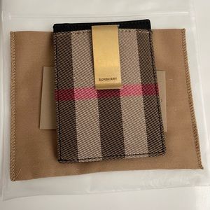 Burberry unisex card holder with money clip